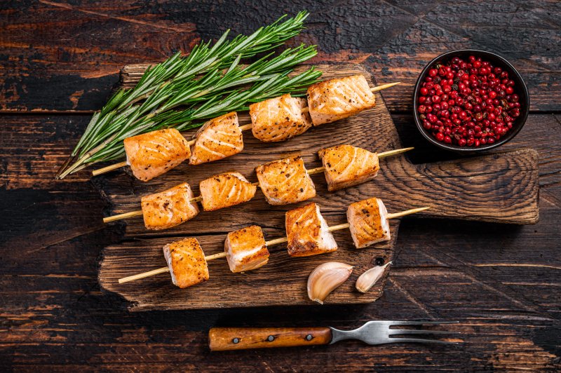 Salmon skewers